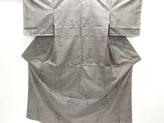 JAPANESE KIMONO / UNUSED DORO OSHIMA TSUMUGI (9 maruki) / WOVEN FLOWER 